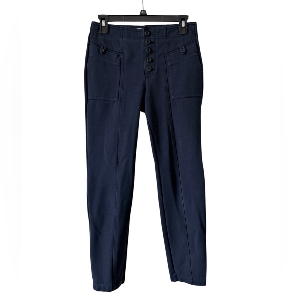 Anthropologie Bryson women’s 2 tapered blue navy pants with a button fly
